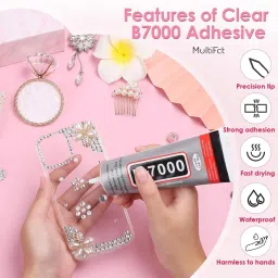 raj tailoring B7000 Glue Fabric Glue for Embroidery and Aari Work, for Cloth 50ML-Clear Glue image 3