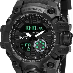 Special Summer Collection Water Resistant Upto 5ATM Analog-Digital Watch- For Men M7-1509-BLACK Chronograph-70