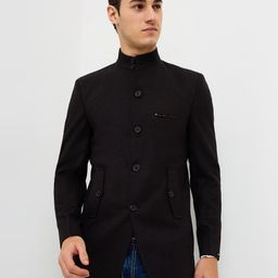 killer Polyester Viscose Blend Solid Coat For Men-picture-30