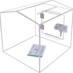 Transparent Acrylic Donation Box Drop Box Daan Patra Ballot Box (Standard Size 8x8x8 Inches) Premium Quality With Lock Facility Coin Bank-image-10