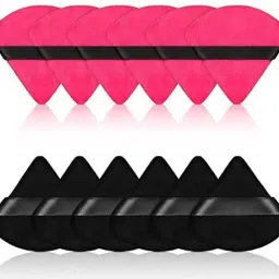 Soft Face Triangle Makeup Puff WITH FINGER HANDLE PACK OF 12PCS-image-6