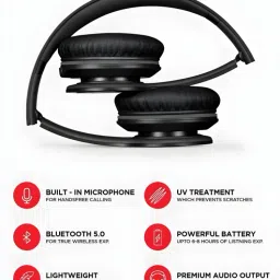 aizina Wireless Over-Ear Headphones with Aux Functionality for Device Flexibility_8A Bluetooth & Wired Headset image 5