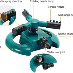 gadget deals Automatic 360 ° Rotating Adjustable Garden Sprinkler 1 L Hose-end Sprayer image 2