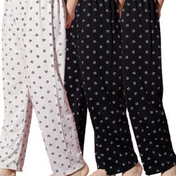 Pack of 3 Cotton Night Dress Pyjama/Pyjami for Women Comfort For M To XL Set Of 3 Women Pyjama-image-21
