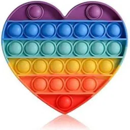 Push Pop it Bubble Fidget Toy, Stress Relief and Anti-Anxiety Tools Sensory Toy for Autism to Relieve Stress for Kids and Adults (Rainbow Heart-image-96