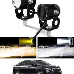 Amber and White Twin Mini LED Lights High/Low Beam For Alto Maruti Suzuki 2004 Fog Lamp Car, Motorbike, Truck, Van LED for Skoda (12 V, 55 W)-32