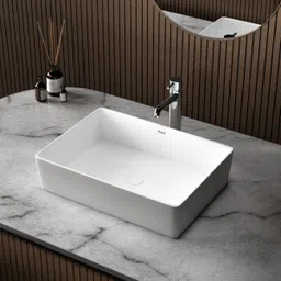 ruhe Croma Premium White Ceramic Table Top Wash Basin 19 x 15 x 5 Inches Over Counter Basin For Bathroom and Kitchen Counter Top-picture-2