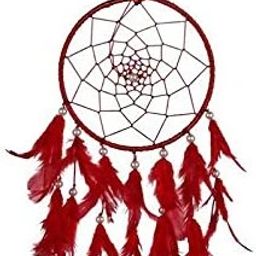 Red Blue Feathers Dream Catchers, Handmade Dreamcatcher (8 CM x 18 CM) Iron, Feather Dream Catcher-16