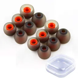 Somapa (Pack of 12, Gray, Orange) Premium Quality Silicon Earbuds (Size-M) In The Ear Headphone Cushion In The Ear Headphone Silicone replacement In The Ear Headphone Cushion-image-58