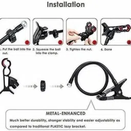 Saztech BBD Metal Lazy Stand Bracket Mobile Phone Stand Flexible Portable Mobile Holder image 2