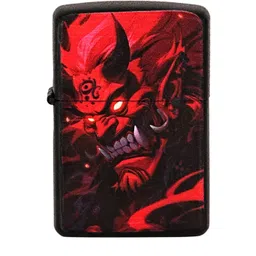 fitup Lighter | Windproof Cigarette Lighter For Men | Sturdy Metal Hannya Demon Lighter For Cigarette | Runs On Liquid Fuel | Classic Hannya Demon Pocket Lighter-picture-36