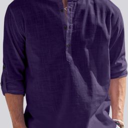 Men Solid Cotton Blend Straight Kurta-image-32