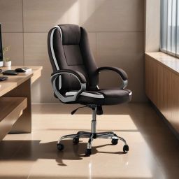 Ergonomic High-Back Office Chair with Padded Armrests & Lumbar Support for Home Leatherette Office Executive Chair-image-14