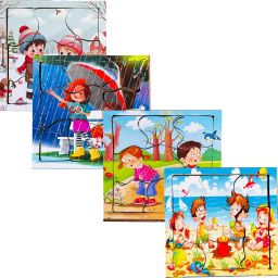 Indian Seasons Multicolor Jigsaw Puzzle Setof4 Summer, Winter, Monsoon & Spring-image-56