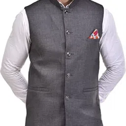 Men Solid Mandarin Festive & Wedding Blazer-image-51