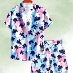 Men Top & Shorts Set Multicolor Printed-image-110