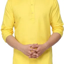 Men Solid Cotton Blend Straight Kurta-image-10