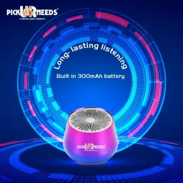 Pick Ur Needs Rechargeable Mini TWS Metal Body Speaker With Calling Function / TF Card Support 8 W Bluetooth Speaker image 2