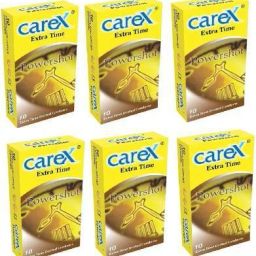 CAREX_EXTRA TIME DOTTED CONDOMS, POWERSHOT CONDOM( PACK OF 6 ) 60 PCS Condom-image-1