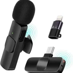 K8 Wireless Microphone Video Recording with Noise Cancellation Mic Supports Type-C Android & iPhone Plug and Play/No Bluetooth-2