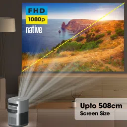 ZEBRONICS ZEB-PIXAPLAY 18 (7200 lm / Remote Controller) Portable with Dolby Audio, E-focus, 1080p, Dual band WiFi, Wireless screen mirroring, Bluetooth 5.1, App download Android Smart Projector image 4