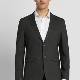 peter england Men Solid Single Breasted Casual Blazer-picture-4