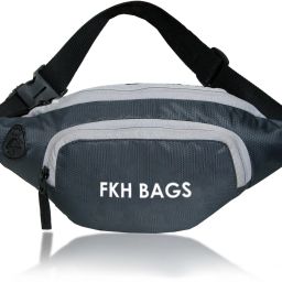 fkhbags kingg dark grey waist bag Elegant Style Travel Pouch Passport Holder with Adjustable Strap-image-24