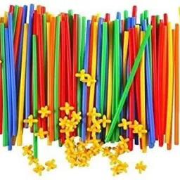 Colourful Plastic Building Straws Puzzle and Connectors 100+pcs-picture-21