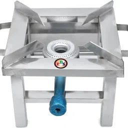 L12XW12 INCH Stove/Bhatti with Fitted Brass Nut Hose Pipe, Regulator, Valve Stainless Steel Manual Butane Gas Stove-image-4