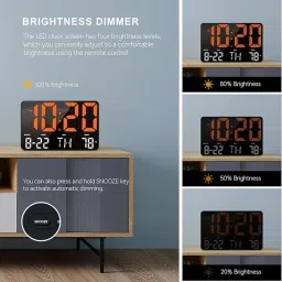 shrevi impex Digital White-Orange Wall Clock Clock image 3