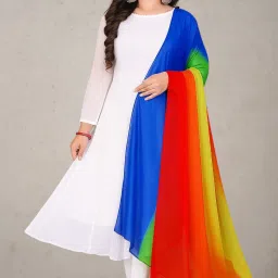 Geometric Print Georgette Stitched Straight Gown-image-71