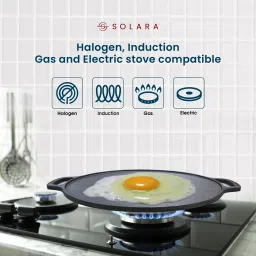 solara Smooth Cast Iron Tawa With 12inch for Dosa, Chapathi, Paratha, Uttapam Tawa 30 cm diameter image 3