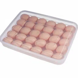 24 Grids Plastic Egg Box Container Holder Tray for Fridge with Lid for 2 Dozen 24 Eggs Storage Box With Lid for 24 Eggs Container Plastic Egg Separator (Clear, Pack of 1) Plastic Egg Separator Set-28