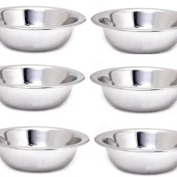 Stainless Steel Serving Bowl Stainless Steel Curve Light-Weight Mixing Bowl, Pack of 6, 500 ml, (Bowls for Storing, Serving; Ideal for Gifting)-17