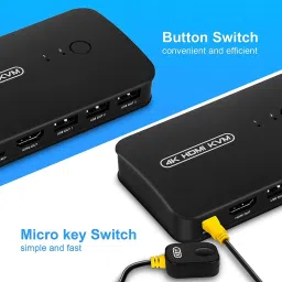 ULTRABYTES HDMI USB KVM Switch Selector for 2 Computers Share Keyboard Mouse Printer Media Streaming Device image 4
