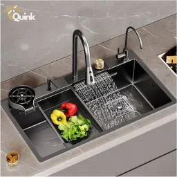 30x18x9 Waterfall Kitchen Sink with Integrated Waterfall and Pull Down Faucet Kitchen Sink With Pull-Out Faucet Vessel Sink-picture-14