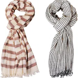 Self Design Pure Cotton Men Multicolor Stole-picture-22