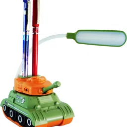 gifteuo Army Tank Shaped Study Lamp with Pen Stand for Kids & Adults- Pack of 1 Table Lamp image 2