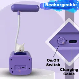 wishkey Rabbit Theme 3-in-1 LED Study Desk Lamp with Pencil Sharpener and Pen Holder Study Lamp image 2