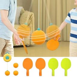Amitasha Hanging Table Tennis Trainer Portable Ping Pong Physical Activity Toy for Kids with 2 Racket & 6 Balls Pingpong for Outdoor & Indoor Games image 3