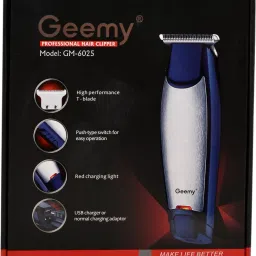 Gemmy GM-6025 Runtime: 59 min Trimmer for Men & Women Trimmer 59 min Runtime 1 Length Settings-picture-18
