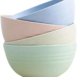 Plastic Serving Bowl Unbreakable Plastic Mixing Bowls Microwave Safe Wheat Straw Fiber Bowl Set-13