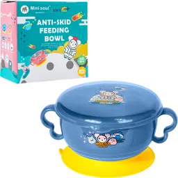 250ml Space Print Air Tight Feeding Bowl with Handles and Suction Cup for Babies - Stainless Steel-image-9