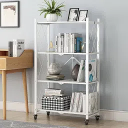 Plastic Metal 4 Shelf Book Shelf Organizer Basket Organizer Multipurpose Metal Close Book Shelf-21