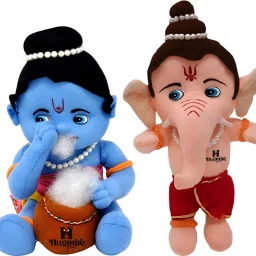 Bal Ganesh & Bal Krishna Soft Toys Combo Plush Set - 25 cm-6