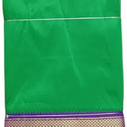 exclusive Premium Art Silk Color Ganga Jamuna Mayilkann Border 8x4 (3.6M & 2MAngavastram) Men Dhoti-image-18