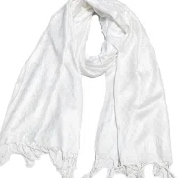 Self Design Viscose Women White Fancy Scarf, Scarf, Stole-image-88