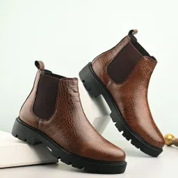 EL PASO Women Brown Faux Leather Casual Chelsea Boots Boots For Women-image-34