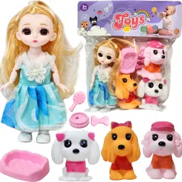 Full Foldable Doll Set With Colorful Rubber Bath Aquatic Cute Dog Chu Chu Toys-14