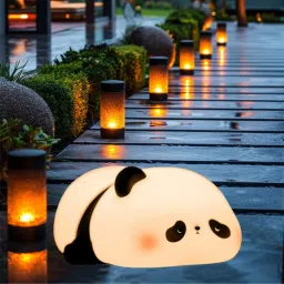Rechargeable Sleeping Panda Night Light, Touch Silicone Lamp Gift for Kids E116 Night Lamp-21